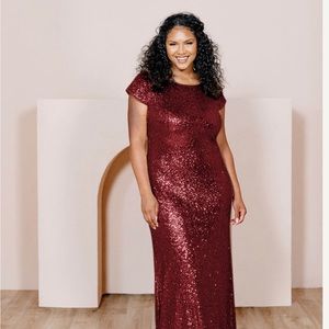 Revelry Chloe sequin burgundy size 10 dress new with tags